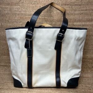 Coach Hampton Black/off White Canvas Colorblock Shoulder Bag 5144